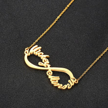 Load image into Gallery viewer, Custom 2/3/4 Names Necklace Infinity with Heart Icon Chokers for Women Personalize Couple Family Nameplate Love Gifts