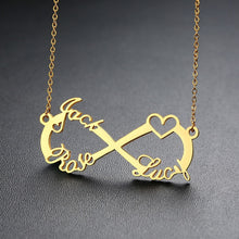 Load image into Gallery viewer, Custom 2/3/4 Names Necklace Infinity with Heart Icon Chokers for Women Personalize Couple Family Nameplate Love Gifts