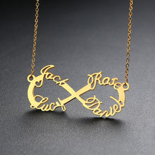 Load image into Gallery viewer, Custom 2/3/4 Names Necklace Infinity with Heart Icon Chokers for Women Personalize Couple Family Nameplate Love Gifts