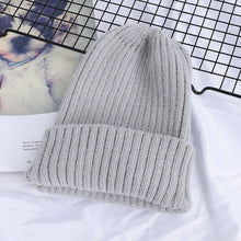 Load image into Gallery viewer, Winter Solid Color Wool Knit Beanie Women Fashion Casual Hat Warm Female Soft Thicken Hedging Cap Slouchy Bonnet Ski
