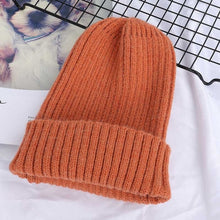 Load image into Gallery viewer, Winter Solid Color Wool Knit Beanie Women Fashion Casual Hat Warm Female Soft Thicken Hedging Cap Slouchy Bonnet Ski