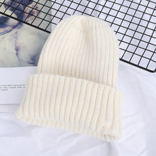 Load image into Gallery viewer, Winter Solid Color Wool Knit Beanie Women Fashion Casual Hat Warm Female Soft Thicken Hedging Cap Slouchy Bonnet Ski