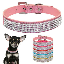 Load image into Gallery viewer, Dog Bling Pet Collar Rhinestone Crystal Diamond PU Leather Cat Puppy Collar Pet Collars Pets Supplies Dog Accessories