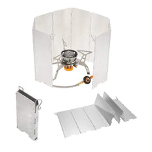 Load image into Gallery viewer, Aluminum Windscreen Picnic Equipment Lightweight Stove Portable Folding Outdoor Backpacking Hiking Picnic BBQ Camping Cooker