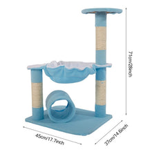 Load image into Gallery viewer, 28" Small Stable Cute Cat Climb Holder Cat Tower Kitten Perch Lamb Blue USA Shipping Cat Perch Feline Hammock Scratcher