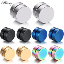 Load image into Gallery viewer, 2pcs Punk Mens Strong Magnet Magnetic Ear Stud Set Non Piercing Earrings Ear Plugs Jewelry Gift for Friends Lovers