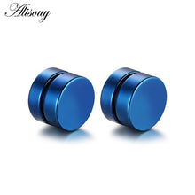 Load image into Gallery viewer, 2pcs Punk Mens Strong Magnet Magnetic Ear Stud Set Non Piercing Earrings Ear Plugs Jewelry Gift for Friends Lovers