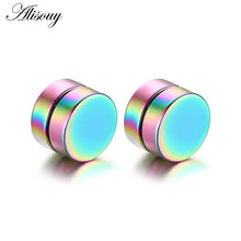 Load image into Gallery viewer, 2pcs Punk Mens Strong Magnet Magnetic Ear Stud Set Non Piercing Earrings Ear Plugs Jewelry Gift for Friends Lovers