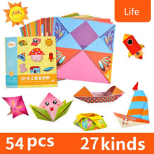 Load image into Gallery viewer, 54pcs/set Cartoon Pattern Home Origami Kingergarden Art Craft DIY Educational Toy Paper Double Sided Creativity Toys for Kids