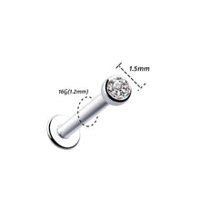 Load image into Gallery viewer, 1Pc 16G 1.5-3mm Labret Tragus Cartilage Earring 16g Punk Cz Gem Round Tragus Lip Ring Monroe Ear Women Earring Piercing