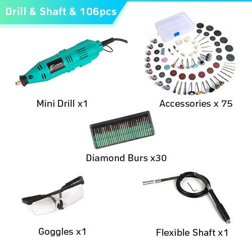 Tungfull Electric Tools Dremel Mini Drill Woodworking Drilling Machine Mini Polishing Machines Dremel Rotary Tool Drill Grinder