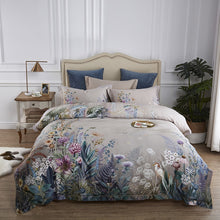 Load image into Gallery viewer, 100% Egyptian Cotton US size Bedding Queen King size 4Pcs Birds and Flowers Leaf Gray Shabby Duvet Cover Bed Sheet Pillow Shams 5-Styles