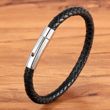 Load image into Gallery viewer, Unisex Genuine Leather Bracelet Multi-Color Style Stainless Steel Design Button Clasp Cool Simple Look Great Gift