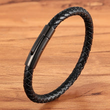 Load image into Gallery viewer, Unisex Genuine Leather Bracelet Multi-Color Style Stainless Steel Design Button Clasp Cool Simple Look Great Gift