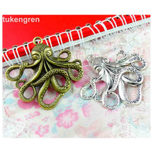 Load image into Gallery viewer, 10pcs Octopus Charms DIY Jewelry Making Pendant Fit Bracelets Necklaces Handmade Crafts Antique Silver Plated Bronze Charm