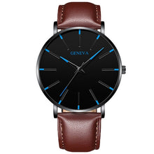 Load image into Gallery viewer, Minimalist menswear ultra thin watches simple business stainless steel mesh belt quartz watch