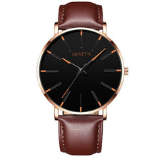 Load image into Gallery viewer, Minimalist menswear ultra thin watches simple business stainless steel mesh belt quartz watch