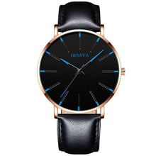 Load image into Gallery viewer, Minimalist menswear ultra thin watches simple business stainless steel mesh belt quartz watch