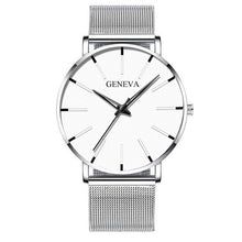 Load image into Gallery viewer, Minimalist menswear ultra thin watches simple business stainless steel mesh belt quartz watch