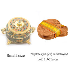 Load image into Gallery viewer, Incense Holders Incense Burner Tibetan Style Painted Enamel Zinc Alloy Coil Incense Holder Home Office Decoration Gift