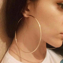 Load image into Gallery viewer, 40mm 60mm 70mm 80mm Exaggerate Big Smooth Circle Hoop Earrings Simple Party Round Loop Earrings for Women Jewelry Choose Style Gold Silver