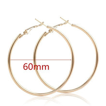 Load image into Gallery viewer, 40mm 60mm 70mm 80mm Exaggerate Big Smooth Circle Hoop Earrings Simple Party Round Loop Earrings for Women Jewelry Choose Style Gold Silver
