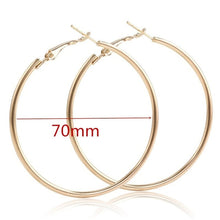Load image into Gallery viewer, 40mm 60mm 70mm 80mm Exaggerate Big Smooth Circle Hoop Earrings Simple Party Round Loop Earrings for Women Jewelry Choose Style Gold Silver