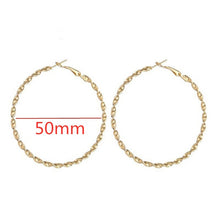 Load image into Gallery viewer, 40mm 60mm 70mm 80mm Exaggerate Big Smooth Circle Hoop Earrings Simple Party Round Loop Earrings for Women Jewelry Choose Style Gold Silver