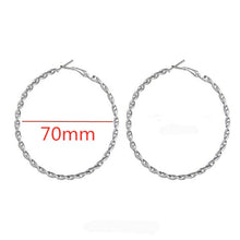 Load image into Gallery viewer, 40mm 60mm 70mm 80mm Exaggerate Big Smooth Circle Hoop Earrings Simple Party Round Loop Earrings for Women Jewelry Choose Style Gold Silver