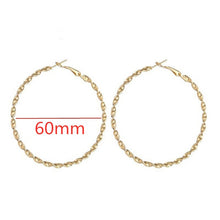 Load image into Gallery viewer, 40mm 60mm 70mm 80mm Exaggerate Big Smooth Circle Hoop Earrings Simple Party Round Loop Earrings for Women Jewelry Choose Style Gold Silver