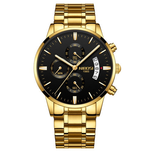 43mm Mens Gold Luxury Watches Famous Top Brand Men's Fashion Casual Dress Watch Quartz Movement Wristwatches