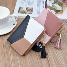 Load image into Gallery viewer, Womens Patchwork Cute Card Wallets Pocket Purse Wallet Lady Card Holder Coin Burse Female Fashion Short Money Bag