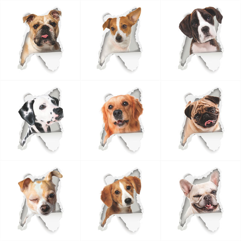 3D Vivid Dog Wall Hole Stickers For Car Truck Kids Rooms Decorations Home Decor Wall Refrigerator Car Mural Art Decals
