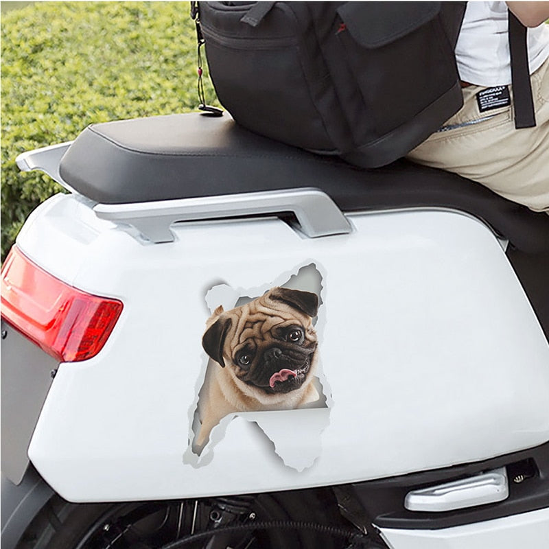 3D Vivid Dog Wall Hole Stickers For Car Truck Kids Rooms Decorations Home Decor Wall Refrigerator Car Mural Art Decals