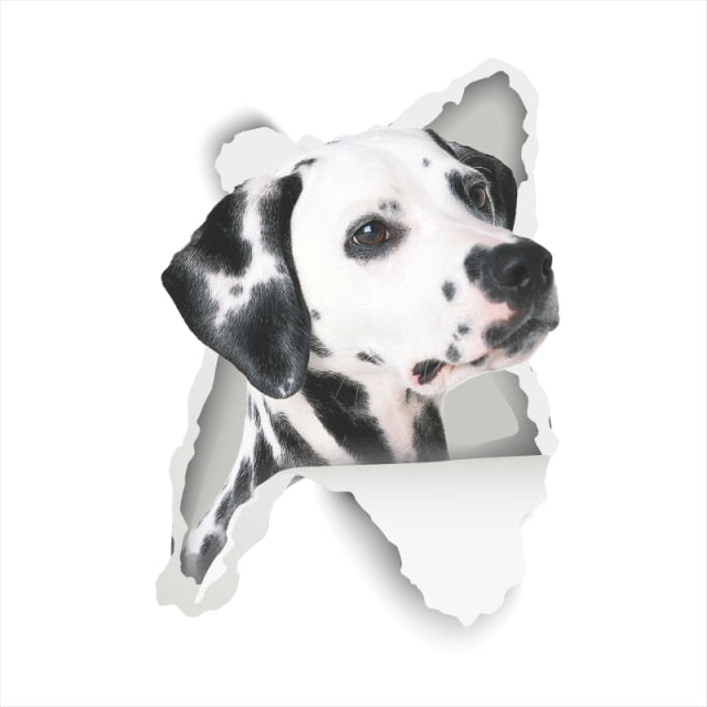 3D Vivid Dog Wall Hole Stickers For Car Truck Kids Rooms Decorations Home Decor Wall Refrigerator Car Mural Art Decals