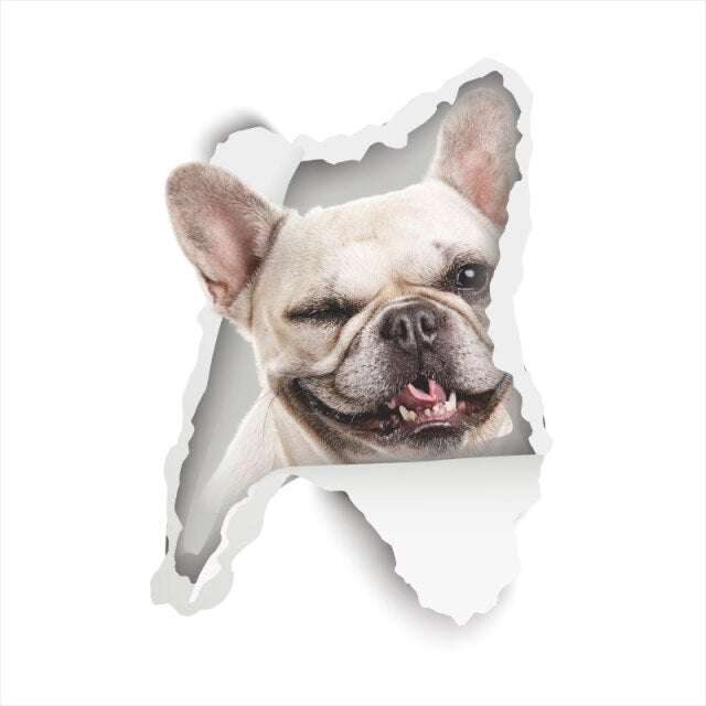 3D Vivid Dog Wall Hole Stickers For Car Truck Kids Rooms Decorations Home Decor Wall Refrigerator Car Mural Art Decals