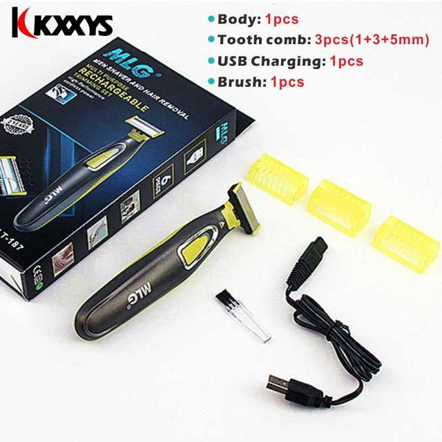 Washable Rechargeable Electric Shaver Beard Razor Body Trimmer Men Shaving Machine Hair Face Care Cleaning