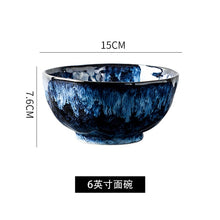 Load image into Gallery viewer, Creative Japanese Retro Blue Dishes Ceramic Dinner Plates And Bowls Kiln Changed Tableware Dinnerware Pick and Choose Set