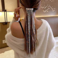 Load image into Gallery viewer, Full Size Rhinestone Hairpins for Women Bijoux Long Tassel Crystal Hair Accessories Wedding Banquet Date Jewelry
