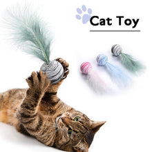 Load image into Gallery viewer, 1pc Super Funny Cat Toy Star Ball Plus Feather Light Material Foam Ball Throwing Toy Star Texture Ball Feather Toy For Dog Cat New
