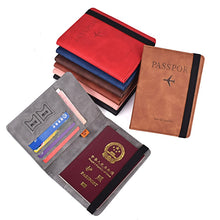 Load image into Gallery viewer, Elastic Band Leather Travel Passport Cover RFID Blocking For Cards Wallet Passport Holder Document Organizer Case Men Women