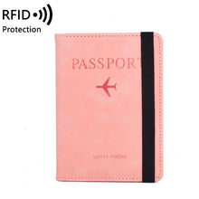 Load image into Gallery viewer, Elastic Band Leather Travel Passport Cover RFID Blocking For Cards Wallet Passport Holder Document Organizer Case Men Women
