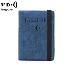 Load image into Gallery viewer, Elastic Band Leather Travel Passport Cover RFID Blocking For Cards Wallet Passport Holder Document Organizer Case Men Women