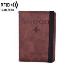 Load image into Gallery viewer, Elastic Band Leather Travel Passport Cover RFID Blocking For Cards Wallet Passport Holder Document Organizer Case Men Women