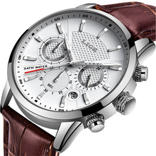 Load image into Gallery viewer, Mens Watches LIGE Top Brand Leather Chronograph Waterproof Casual Automatic Date Quartz Watch For Men Makes A Great Gift