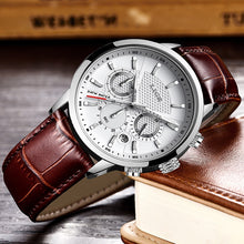 Load image into Gallery viewer, Mens Watches LIGE Top Brand Leather Chronograph Waterproof Casual Automatic Date Quartz Watch For Men Makes A Great Gift