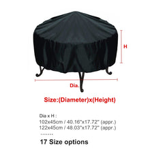 Load image into Gallery viewer, Choose Style & Size Waterproof Grill or Fire Pit Cover Patio Black UV Protection Outdoor BBQ Protector Round BBQ Cover Canopy Furniture Covers
