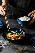 Load image into Gallery viewer, Creative Japanese Retro Blue Dishes Ceramic Dinner Plates And Bowls Kiln Changed Tableware Dinnerware Pick and Choose Set