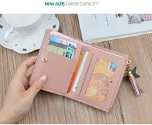 Load image into Gallery viewer, Womens Patchwork Cute Card Wallets Pocket Purse Wallet Lady Card Holder Coin Burse Female Fashion Short Money Bag