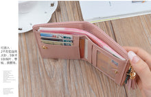 Load image into Gallery viewer, Womens Patchwork Cute Card Wallets Pocket Purse Wallet Lady Card Holder Coin Burse Female Fashion Short Money Bag